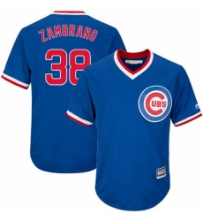 Youth Majestic Chicago Cubs 38 Carlos Zambrano Replica Royal Blue Cooperstown Cool Base MLB Jersey