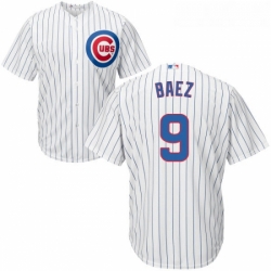 Youth Majestic Chicago Cubs 9 Javier Baez Authentic White Home Cool Base MLB Jersey