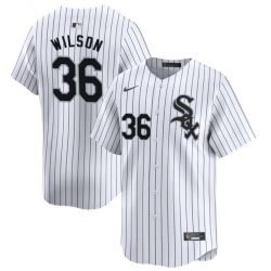 Men Chicago White Sox 36 Steven Wilson White Home Limited Stitched Baseball Jersey