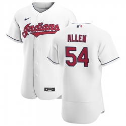 Men Cleveland Indians 54 Logan Allen Men Nike White Home 2020 Flex Base Team MLB Jersey