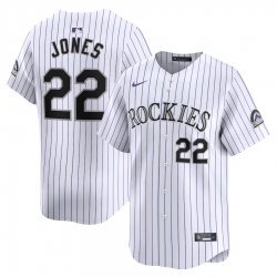 Men Colorado Rockies 22 Nolan Jones White Home Limited Stitched Baseball Jersey