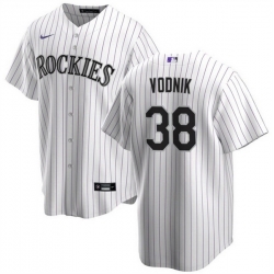 Men Colorado Rockies 38 Victor Vodnik White Cool Base Stitched Baseball Jersey