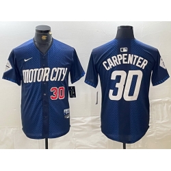 Men Detroit Tigers 30 Kerry Carpenter 2024 Navy City Connect Cool Base Limited Stitched Jersey 2