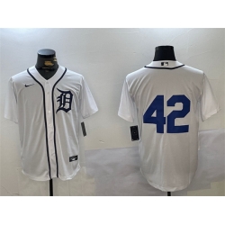 Men Detroit Tigers 42 Jackie Robinson White Cool Base Stitched Baseball Jersey