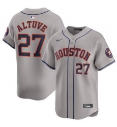 Men Houston Astros 27 Jose Altuve Grey 2024 Away Limited Stitched Baseball Jersey