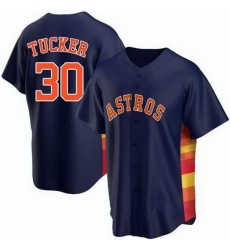 Men Houston Astros 30 Kyle Tucker Men Nike Navy Blue Alternate 2020 Flex Base Team MLB Jersey