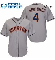 Mens Majestic Houston Astros 4 George Springer Replica Grey Road Cool Base MLB Jersey