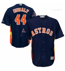 Mens Majestic Houston Astros 44 Roy Oswalt Replica Navy Blue Alternate 2017 World Series Champions Cool Base MLB Jersey