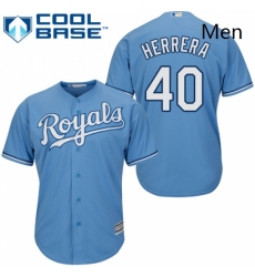 Mens Majestic Kansas City Royals 40 Kelvin Herrera Replica Light Blue Alternate 1 Cool Base MLB Jersey