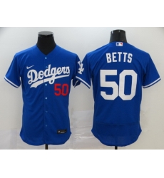 Dodgers 50 Mookie Betts Royal 2020 Nike Flexbase Jersey