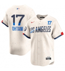 Men Los Angeles Dodgers 17  Shohei Ohtani Cream 2024 City Connect Limited Stitched Baseball Jersey