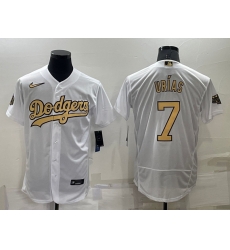 Men Los Angeles Dodgers 7 Julio Ur EDas 2022 All Star White Flex Base Stitched Baseball Jersey