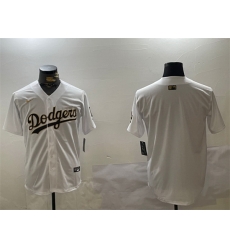 Men Los Angeles Dodgers Blank White Gold Home Limited Stitched Baseball Jersey