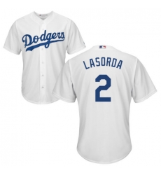 Men Los Angeles Tommy Lasorda White Cool Base Jersey