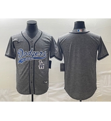 Men's Los Angeles Dodgers Blank Grey Gridiron Cool Base Stitched Baseball Jersey