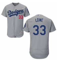 Mens Majestic Los Angeles Dodgers 33 Mark Lowe Gray Alternate Flex Base Authentic Collection MLB Jersey