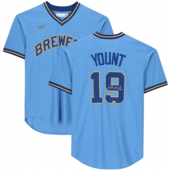 Men Robin Yount Milwaukee Brewers Light Blue Nike Light Blue Jersey