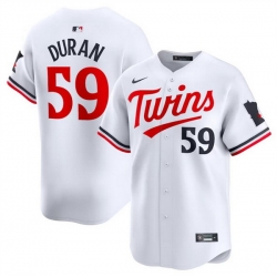 Men Minnesota Twins 59 Jhoan Duran White 2024 Home Limited Cool Base Stitched Baseball Jersey