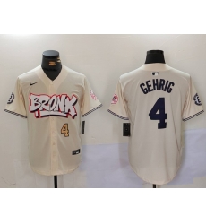 Men New York Yankees 4  Lou Gehrig The Bronx Graffiti V2 Vapor Limited Stitched Baseball Jersey