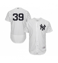 Mens New York Yankees 39 Drew Hutchison White Home Flex Base Authentic Collection Baseball Jersey