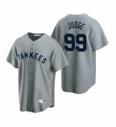 Mens Nike New York Yankees 99 Aaron Judge Gray Cooperstown Collection Road Stitched Baseball Jerse