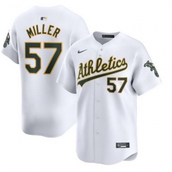 Men Oakland Athletics 57 Mason Miller White Home Limited Stitched Jersey