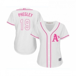 Womens Oakland Athletics 19 Josh Phegley Authentic White Fashion Cool Base Baseball Jersey 