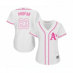 Womens Oakland Athletics 23 Jurickson Profar Replica White Fashion Cool Base Baseball Jersey 