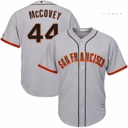 Mens Majestic San Francisco Giants 44 Willie McCovey Replica Grey Road Cool Base MLB Jersey