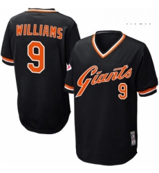 Mens Mitchell and Ness San Francisco Giants 9 Matt Williams Replica Black Throwback MLB Jersey