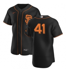 San Francisco Giants 41 Wilmer Flores Men Nike Black Alternate 2020 Authentic Player MLB Jersey