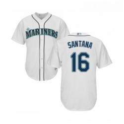 Youth Seattle Mariners 16 Domingo Santana Replica White Home Cool Base Baseball Jersey 