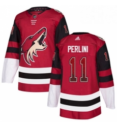 Mens Adidas Arizona Coyotes 11 Brendan Perlini Authentic Maroon Drift Fashion NHL Jersey 