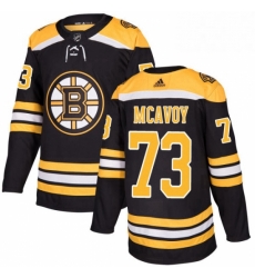 Mens Adidas Boston Bruins 73 Charlie McAvoy Authentic Black Home NHL Jersey 