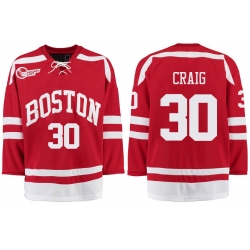 Boston University Terriers BU 30 Jim Craig Red Stitched Hockey Jersey