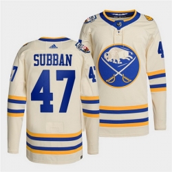 Men Buffalo Sabres 47 Malcolm Subban 2022 Cream Heritage Classic Stitched jersey