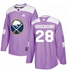 Mens Adidas Buffalo Sabres 28 Zemgus Girgensons Authentic Purple Fights Cancer Practice NHL Jersey 