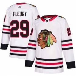 Men Chicago Blackhawks 29 Marc Andre Fleury White Hockey Jersey