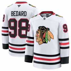 Men Chicago Blackhawks Active Player Custom White 2024 25 Away Stitched Hockey Jersey