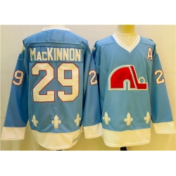 Men Colorado Avalanche 29 Nathan MacKinnon Blue Stitched Jersey