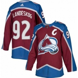 Men's Colorado Avalanche #92 Gabriel Landeskog Burgundy With C Patch Stitched Jersey