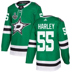 Men Adidas Dallas Stars 55 Thomas Harley Green Home Authentic 2020 Stanley Cup Final Stitched NHL Jersey