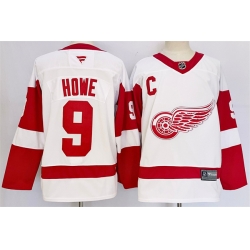 Men Detroit Red Wings 9 Gordie Howe White 2024 25 Stitched Jersey