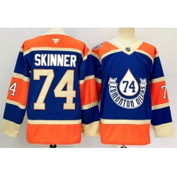 Men Edmonton Oilers 74 Stuart Skinner Royal 2024 25 Heritage Classic Primegreen Stitched Jersey