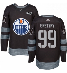 Mens Adidas Edmonton Oilers 99 Wayne Gretzky Authentic Black 1917 2017 100th Anniversary NHL Jersey 