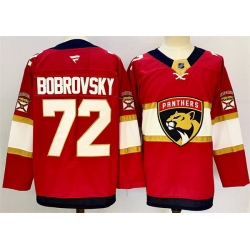 Men Florida Panthers 72 Sergei Bobrovsky Red 2024 25 Home Stitched Hockey Jersey