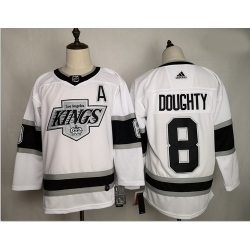 Kings 8 Drew Doughty White Adidas Jersey