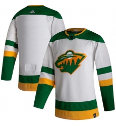 Men Minnesota Wild Blank White 2020 21 Reverse Retro Adidas Jersey