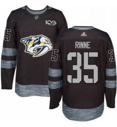 Mens Adidas Nashville Predators 35 Pekka Rinne Authentic Black 1917 2017 100th Anniversary NHL Jersey 