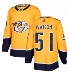 Mens Adidas Nashville Predators 51 Austin Watson Authentic Gold Home NHL Jersey 